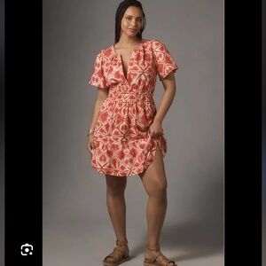 Anthropologie Pink and Orange Tie-Dye Somerset Mini Dress